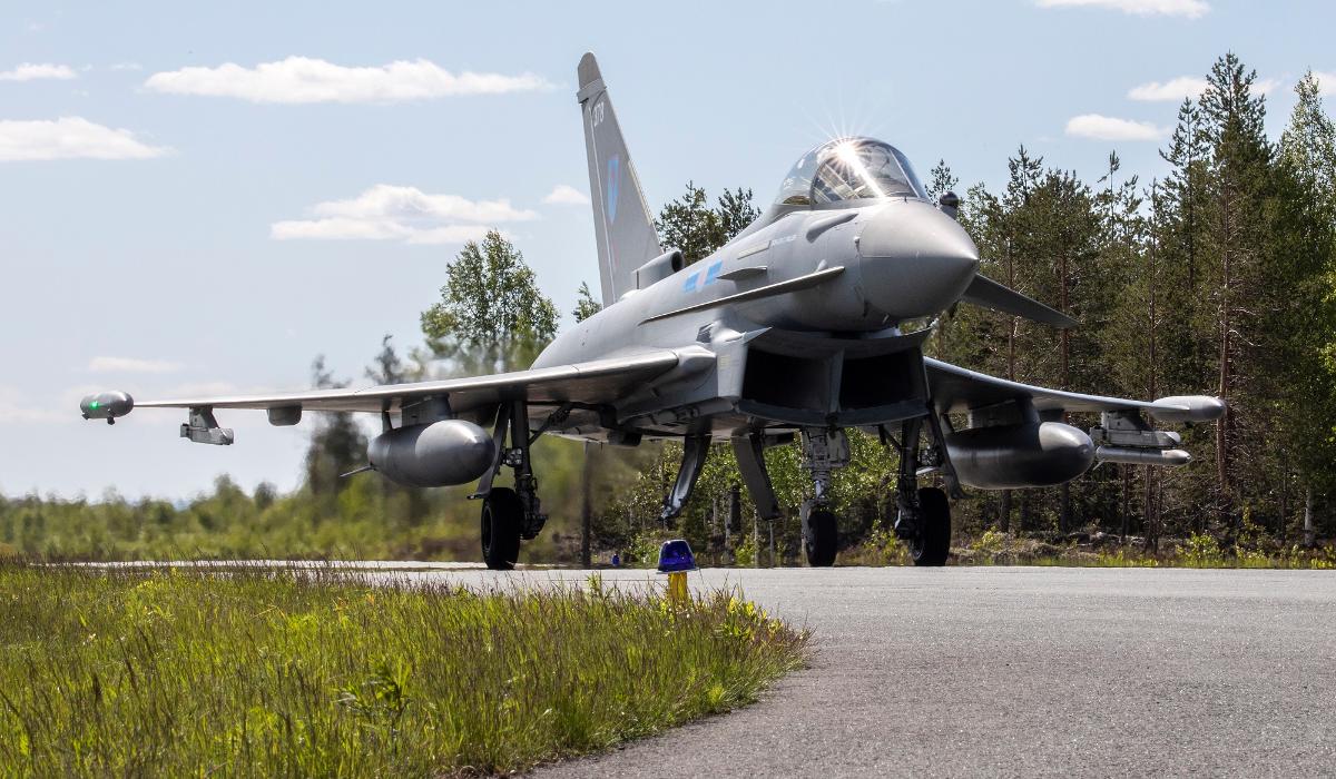 Eurofighter Typhoon jet taxiing