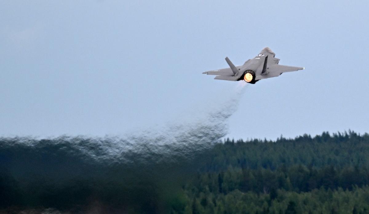 U.S. Air Force F-35A Lightning II takes off from Pirkkala Air Base