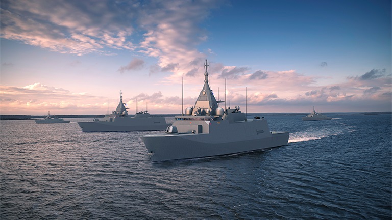 Pohjanmaa-class ships at sea.