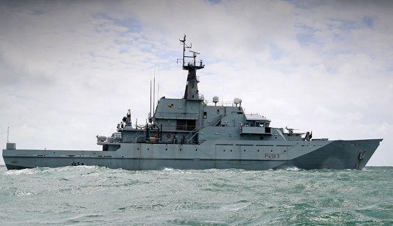 British offshore patrol vessel at sea. Copyright Royal Navy