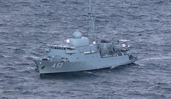 FGS Oker at sea
