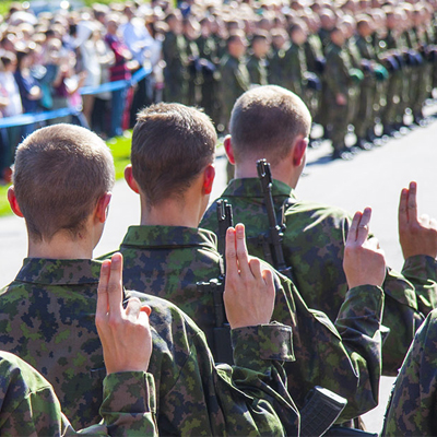 Krigsmannaedgång- och försäkran i Nylands brigad Krigsmannaedgång- och försäkran i Nylands brigad