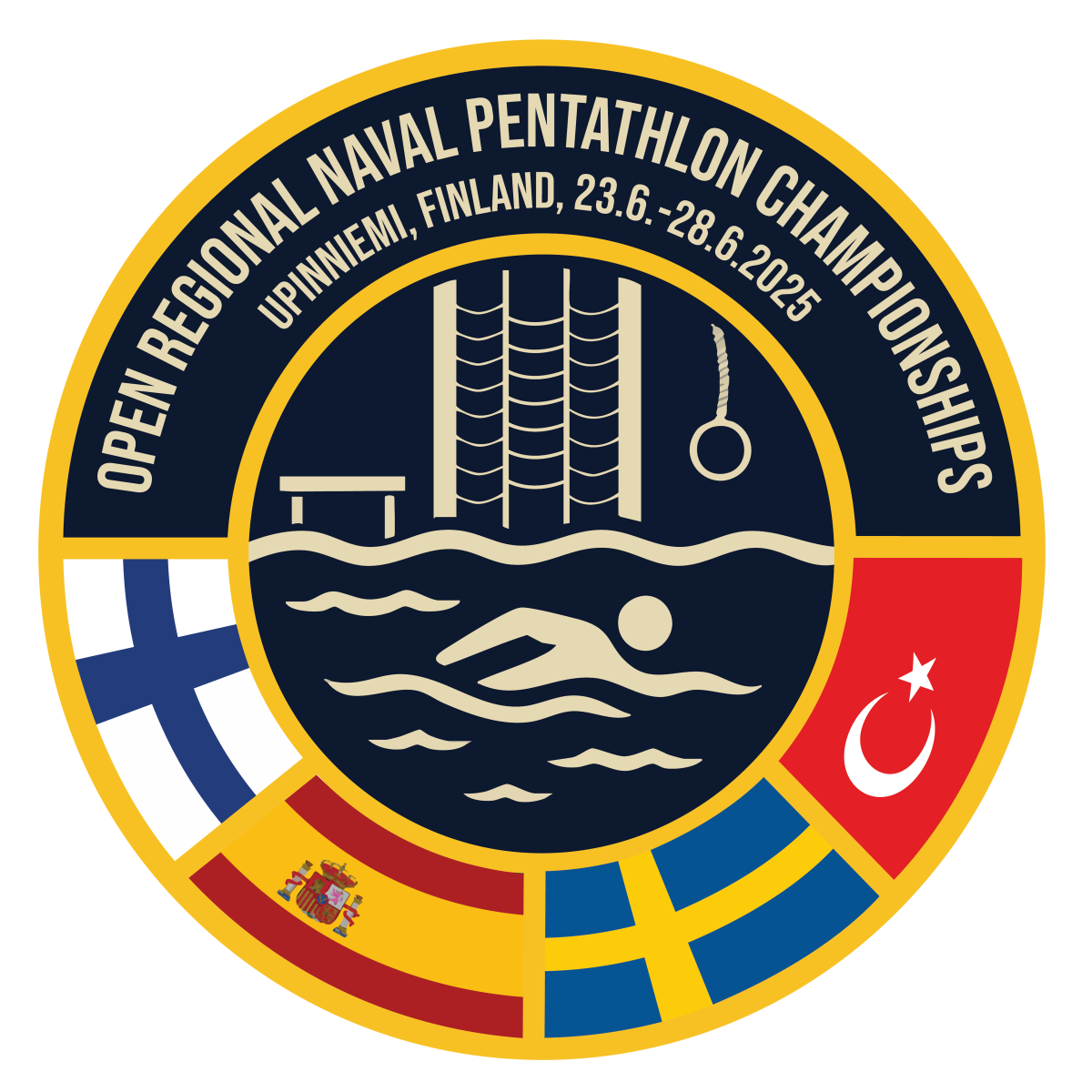 Kilpailun logo, jossa osallistujamaiden liput Espanja, Turkki, Ruotsi ja Suomi.